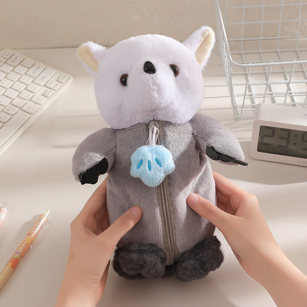 Wholesale Animal Shape Plush and Cute Decompression Doll Stationery Pencil Bag